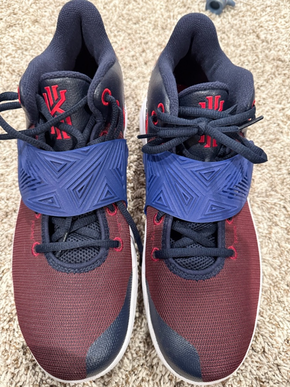 Nike Kyrie Basketball Shoes in Navy, Burgundy & Red